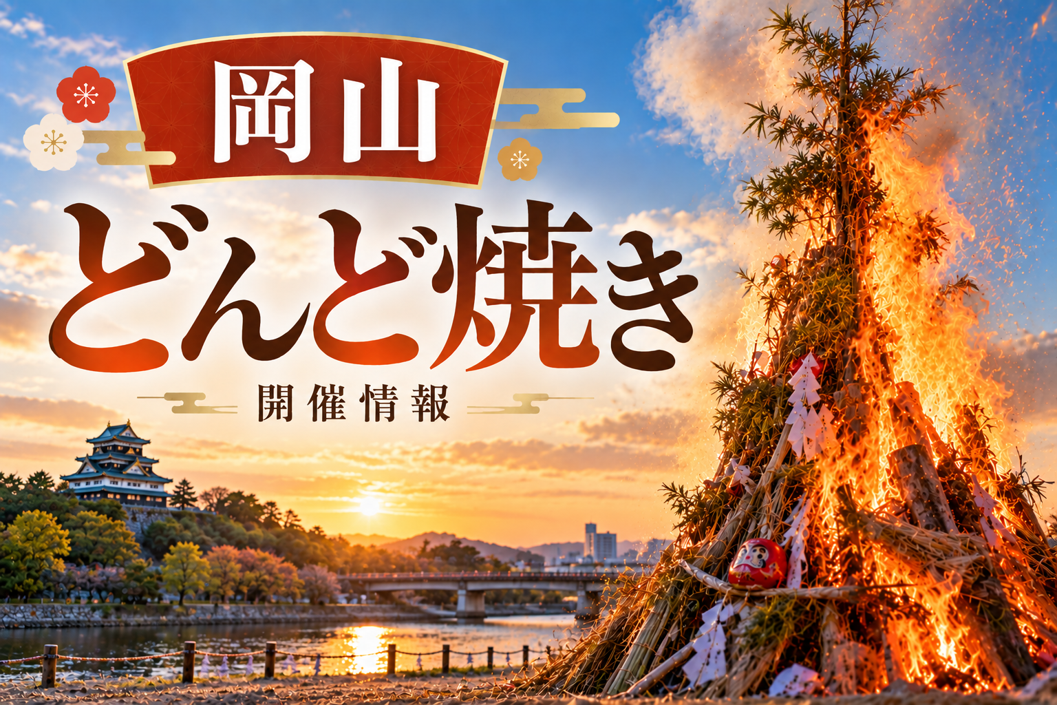 岡山 どんど焼き とんど祭り 左義長 お焚き上げ