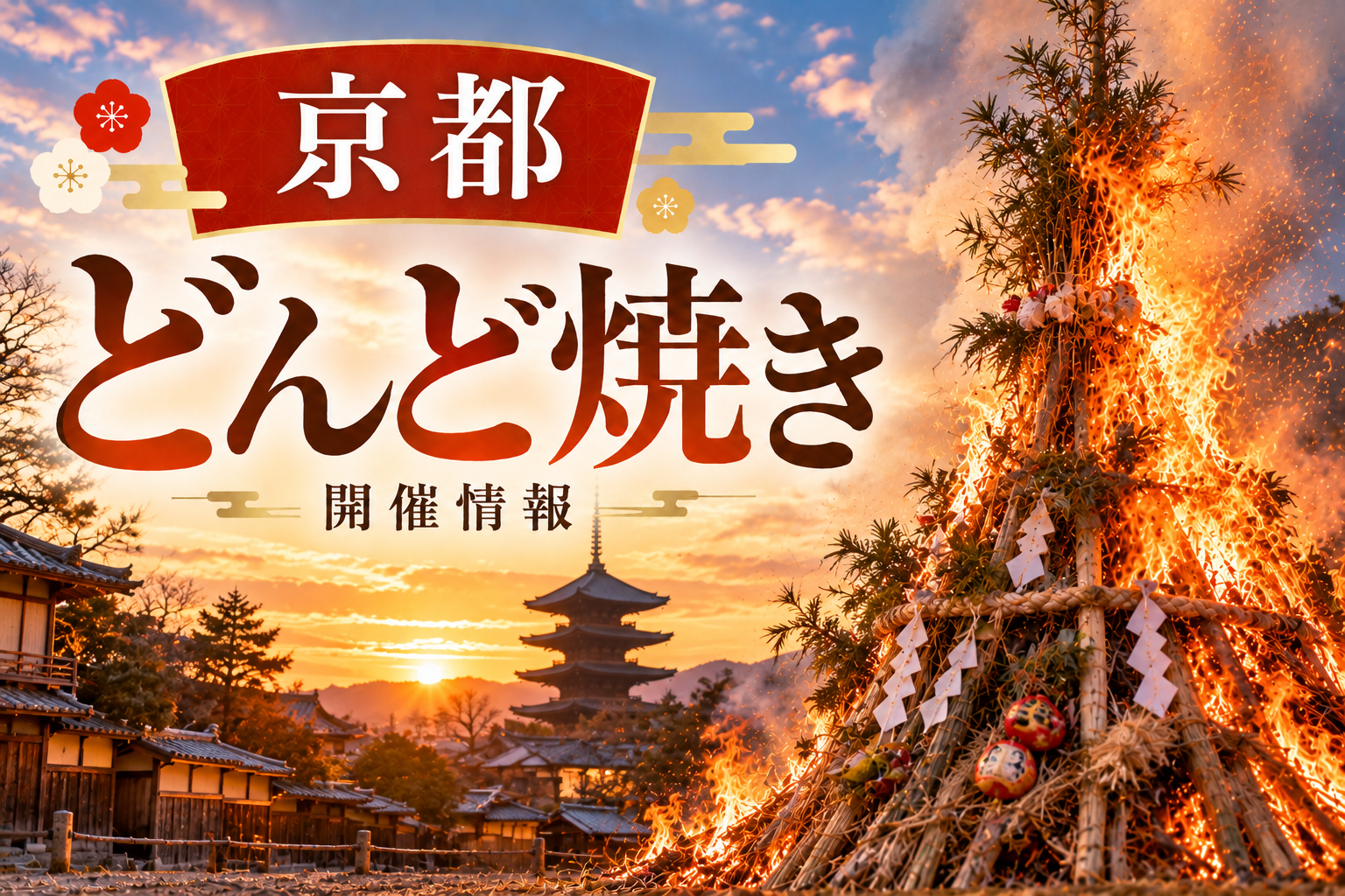 京都 どんど焼き 左義長