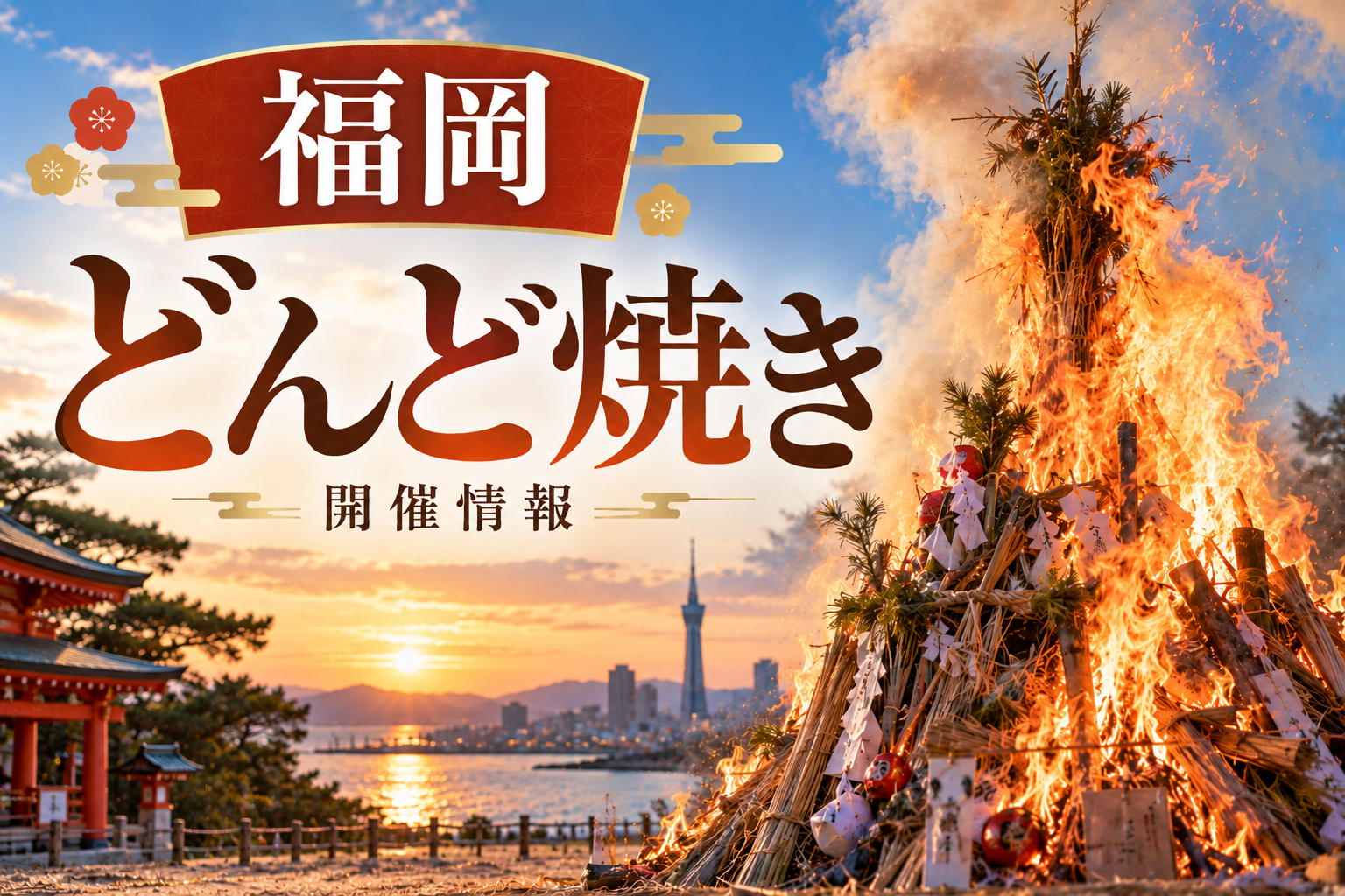 福岡 どんど焼き 左義長 ほうげんぎょう