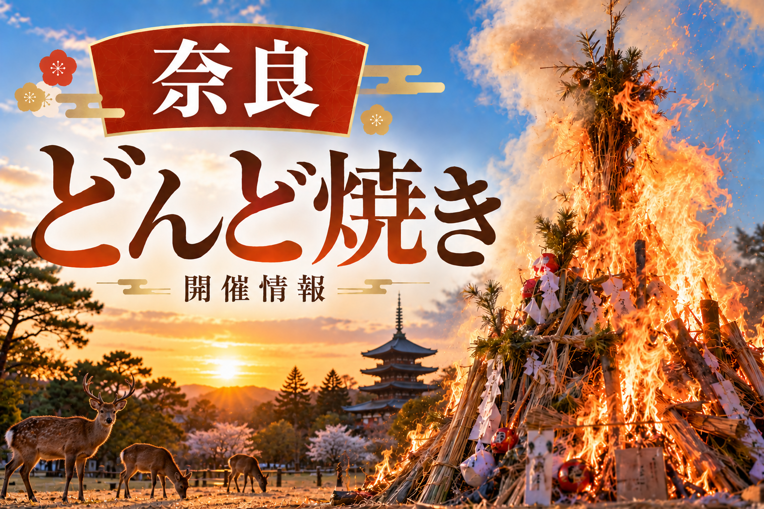 奈良 どんど焼き とんど 左義長 お焚き上げ