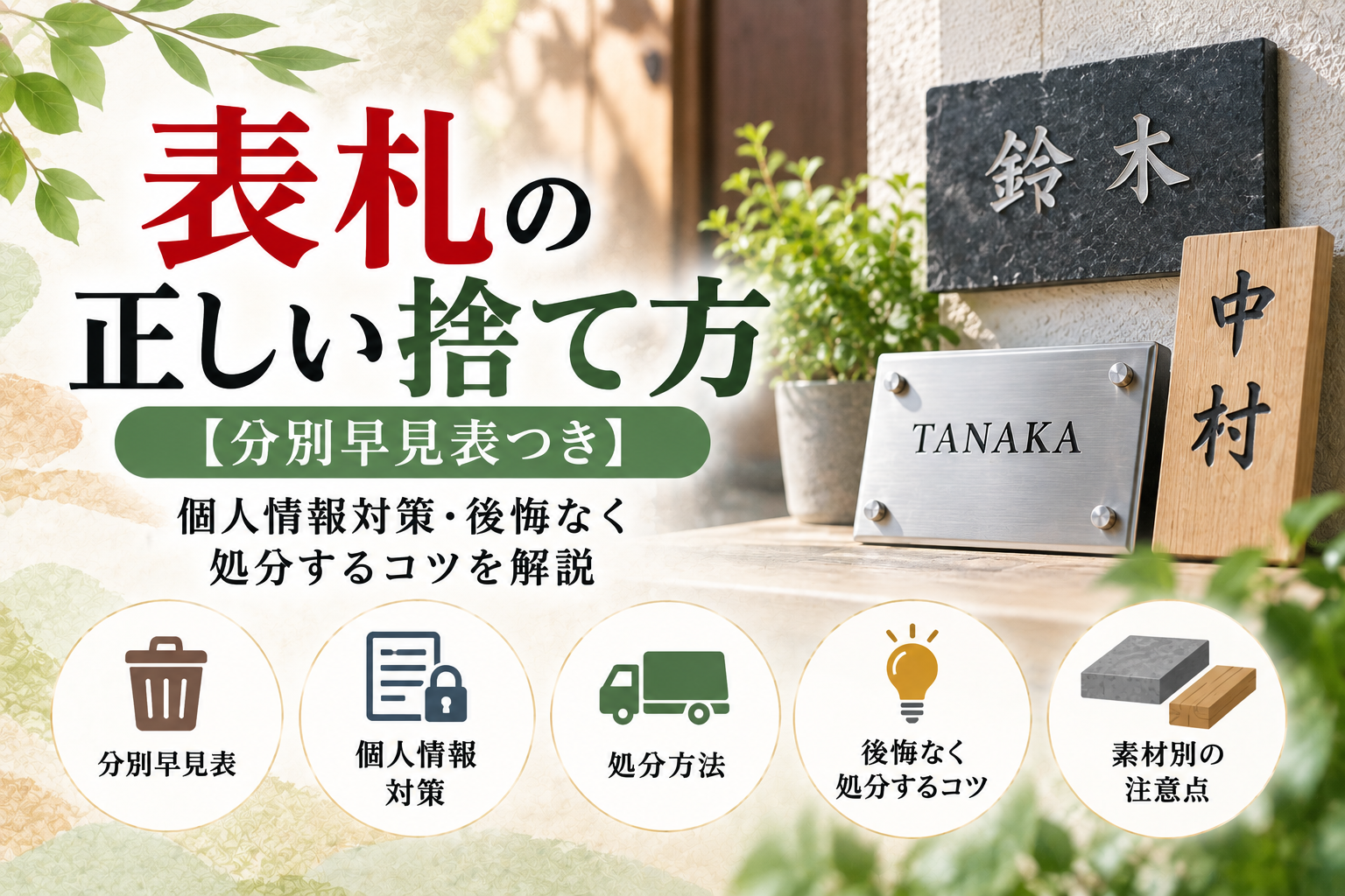 表札 捨て方 処分 分別 ゴミ