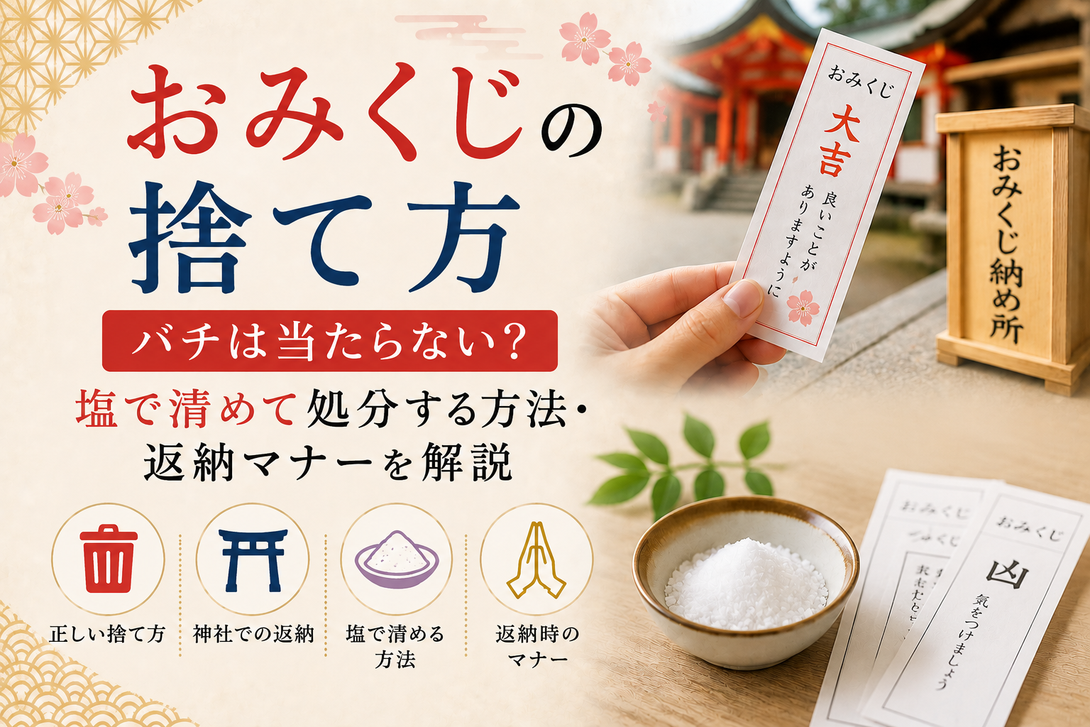 おみくじ 捨て方 処分 バチ 塩 お清め ゴミ 家 返納