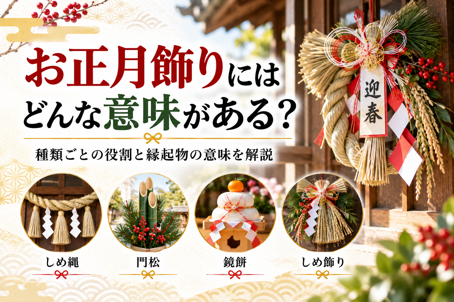 正月飾り 意味 種類 役割 縁起物