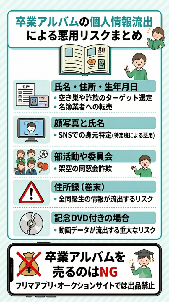 卒業アルバム 個人情報流出 悪用リスク