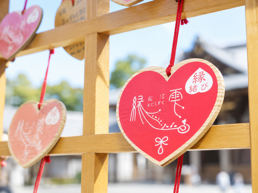 松江神社「縁雫（えにしずく）のハート絵馬」｜島根県松江市