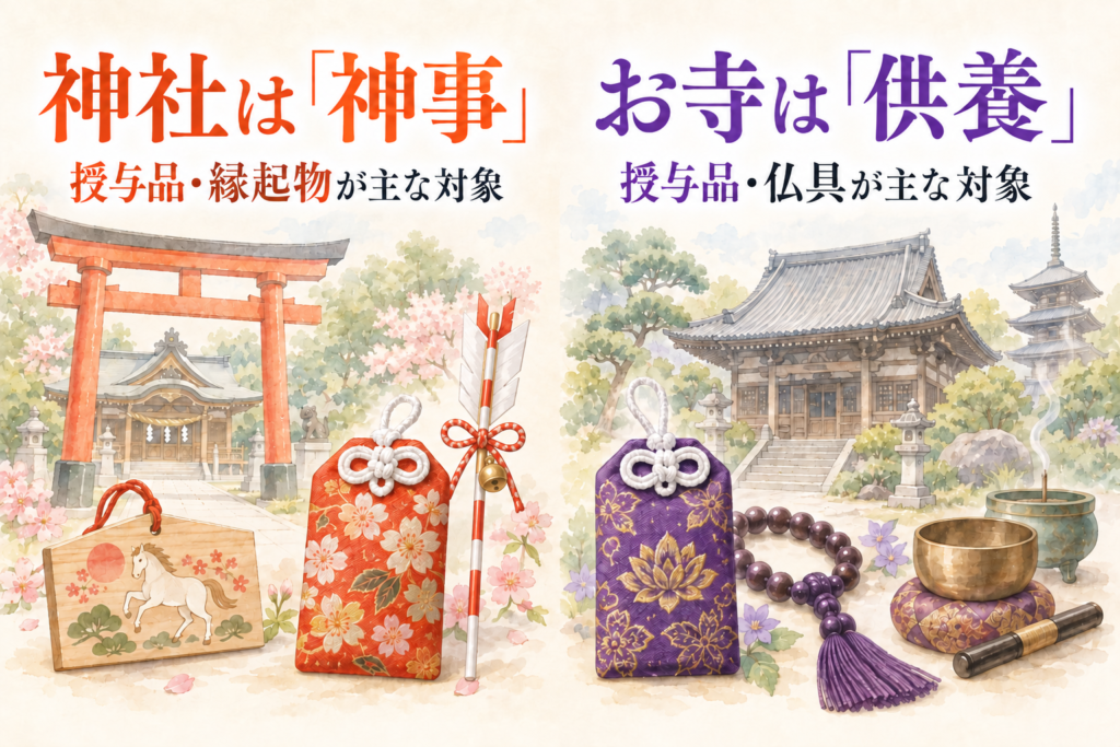 お焚き上げ 神社 お寺 違い 意味