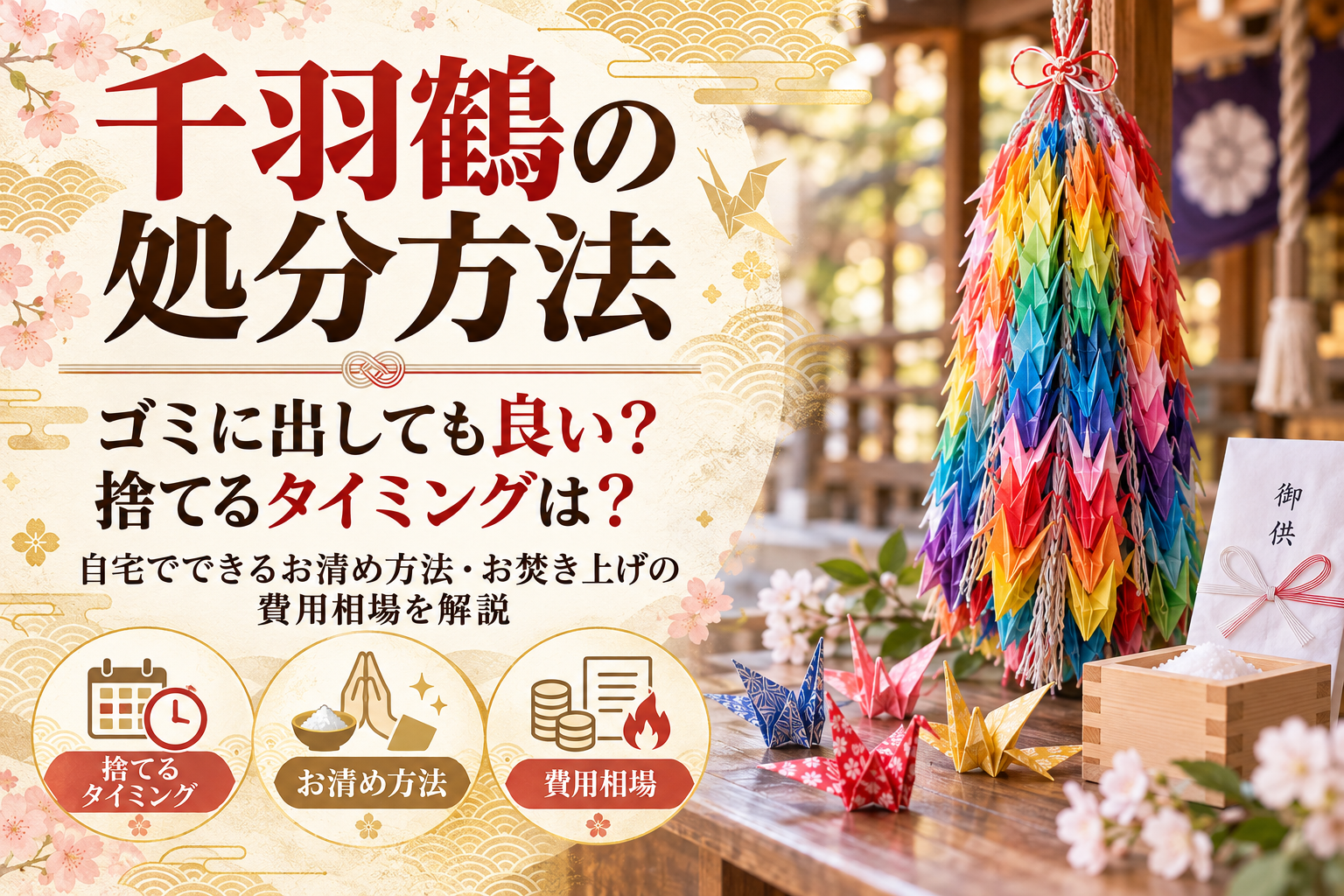 千羽鶴 処分 捨て方 ゴミ お清め 分別