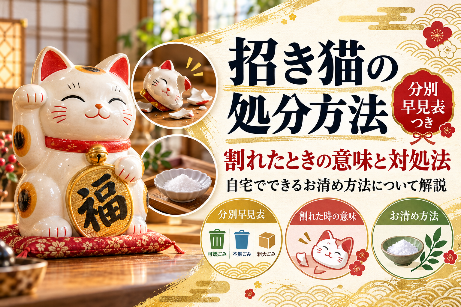 招き猫 処分 捨て方 分別 ゴミ